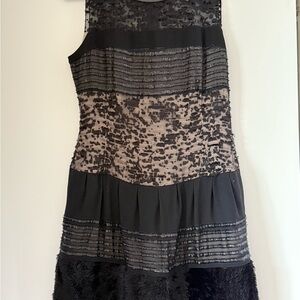 Diane Von Furstenberg Black Mixed Media Mini Dress